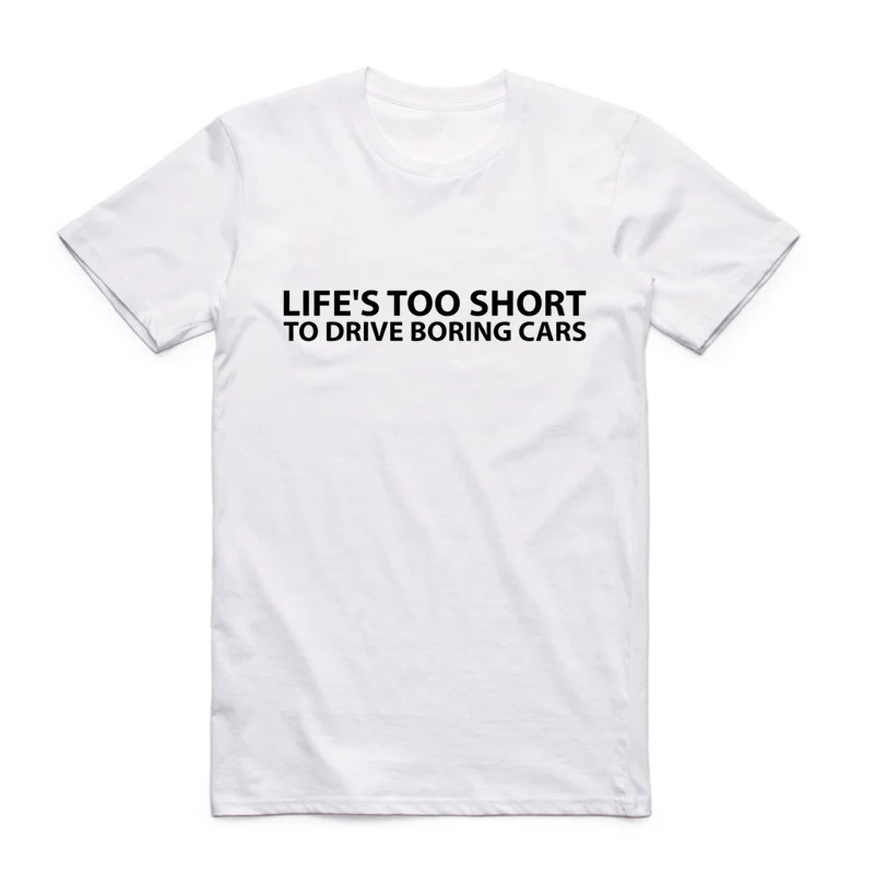 Ázijské Veľkosť Mužov Tlač Život je Príliš Krátky, aby Disk Nudné Autá Funny T-shirt Krátkym rukávom O-Krku Lete Bežné T-shirt HCP4028