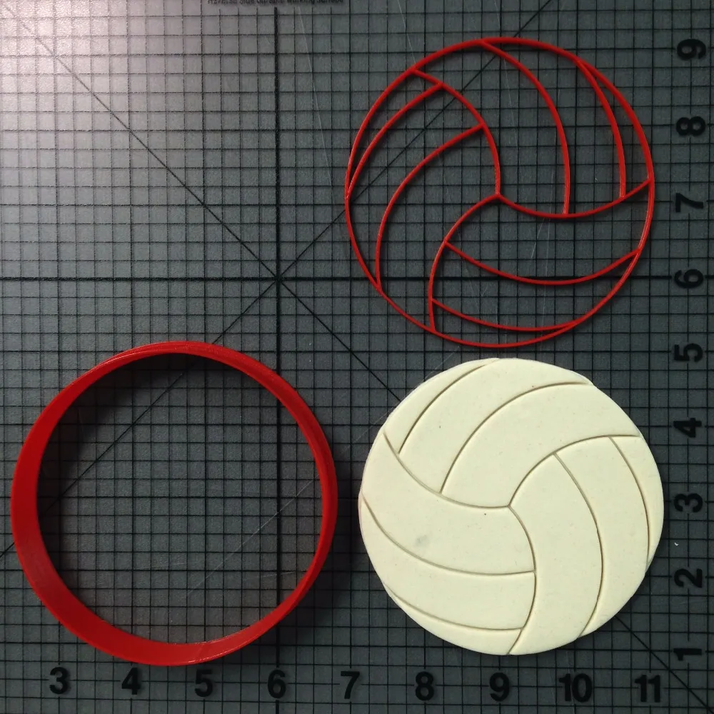 Športy, Futbal Tenis Volejbal Série Fondant Cupcake Top Vyrobené 3D Vytlačené Cookie Cutter Nastaviť
