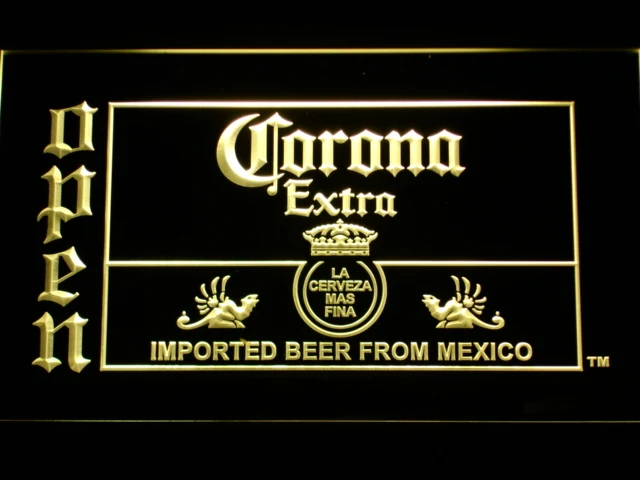 035 Corona Pivo OTVORTE Panel LED Neónový nápis s On/Off vypínač 20+ Farieb A 5 Veľkostí si môžete vybrať