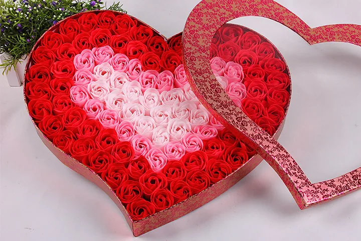 100ks Voňajúce Papier Rose Kúpeľové Mydlo Nastaviť Kreatívny Svadobný Dar Srdce Tvaru Ruže, Kvety, Darčeková krabička Na Valentína Factory