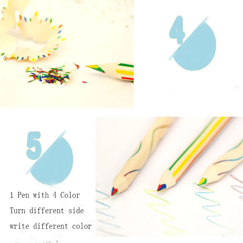 10pcs Kawaii Rainbow Ceruzka Tvorivé 4 Farieb v 1 Ceruzka Trojuholník Drevené Farebné Ceruzky Maľovanie Pero Školského Úradu, Papiernictvo Darček