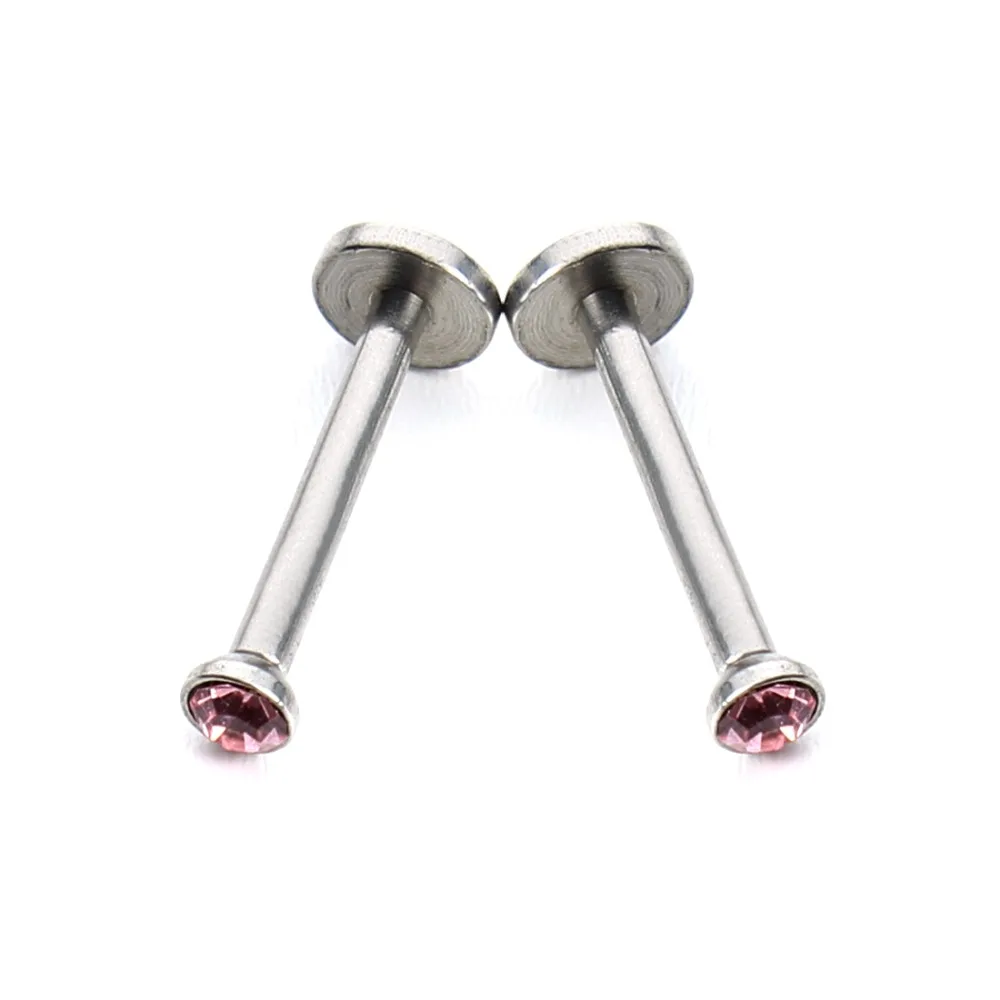 10pcs/veľa 4 mm CZ Crystal Ball Labret Piercing Pery Šperky pre Ženy, Mužov, Punk Bar Nehrdzavejúcej Ocele Prírubového Krúžku Stud Piercing F3723