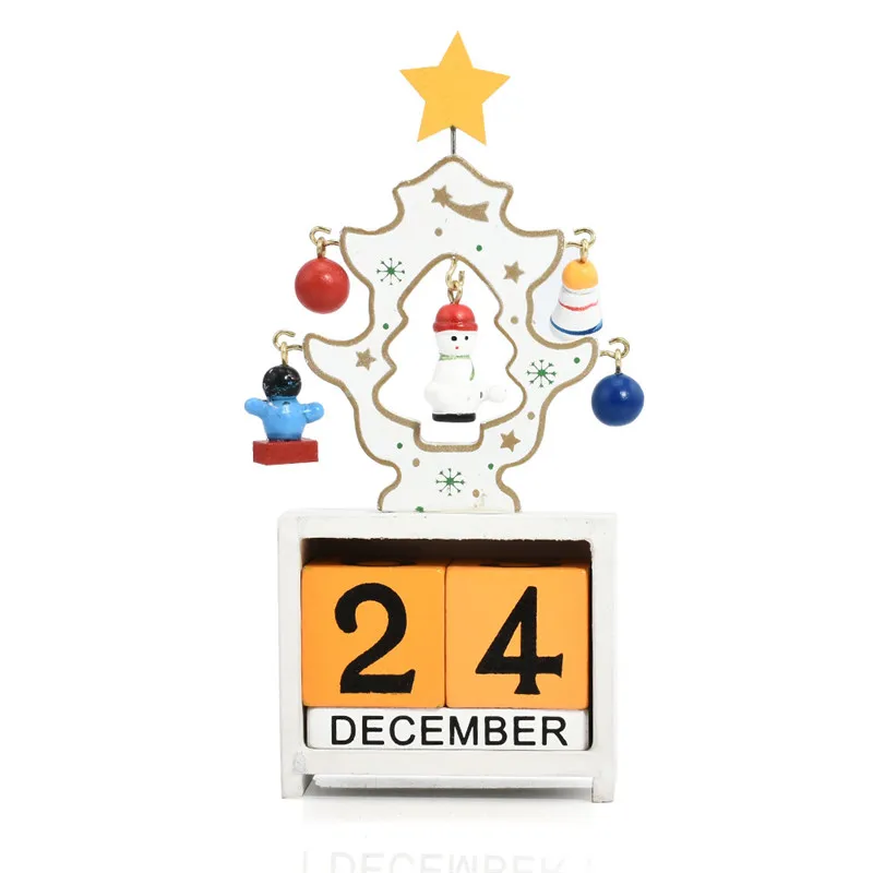 1pc Vianočné Dekorácie Remesiel Tvorivé Drevené Vianočný Stromček Kalendár Dekorácie Dekorácie Stavebné Bloky Kalendár Hračky