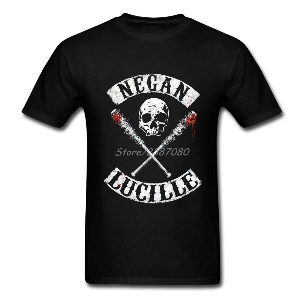 2017 Nové Negan Lucille T Shirt Pre Mužov Bavlna Plus Veľkosť Krátky Rukáv Walking Dead T-shirts