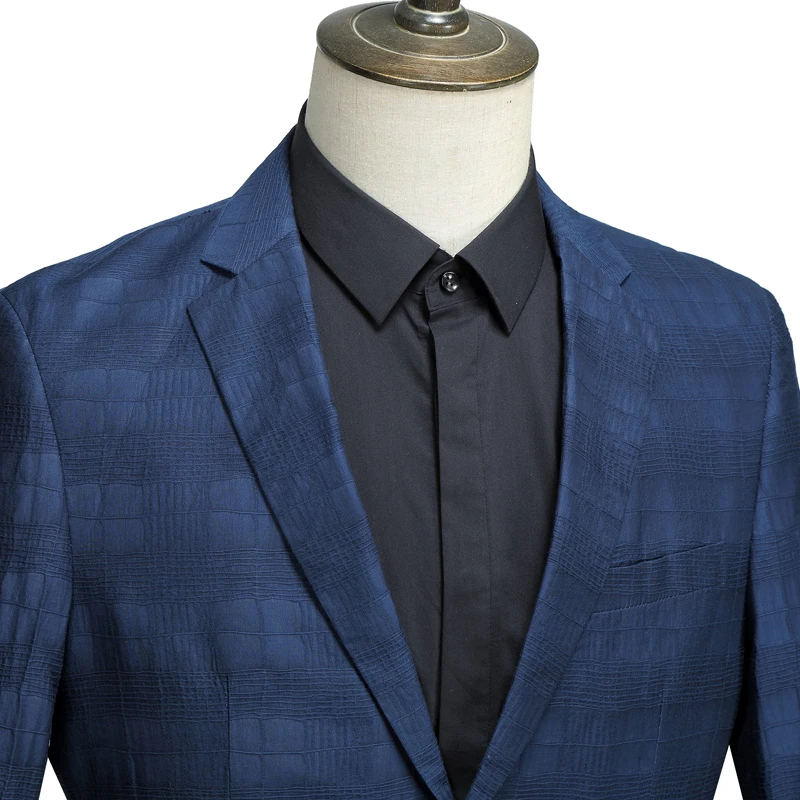 2018 nové jarné štýl mužov boutique voľný čas mriežky sako vysokej kvality busienss bežné slim oblek singel svojim bundu veľkosť M-3XL
