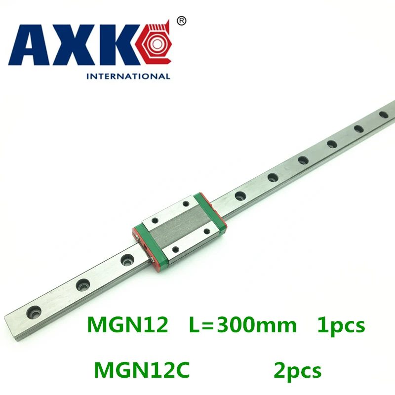 2018 Reálne Cnc Router Časti Axk Lineárne Železničnej 1pc 12 mm Šírka 300mm Mgn12 Lineárne vodiacej Koľajnice + 2pc Mgn Mgn12c Bloky Prepravu Cnc