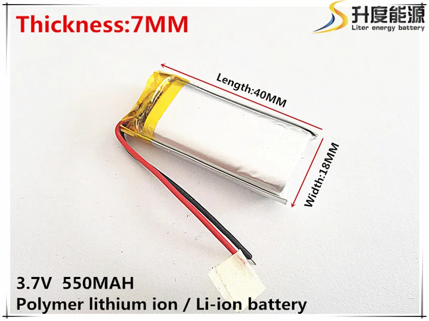 3,7 V 550mAh 701840 Lithium Polymer Li-Po li ion Nabíjateľnú Batériu buniek Pre Mp3 MP4 MP5 GPS, PSP, mobilné bluetooth