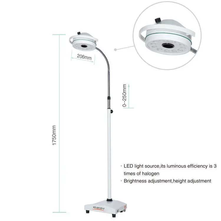 36W 12 LED Mobile Chirurgické Lekárskej Prehliadke Svetlo AC Shadowless Lampa KD-2012D-3 CN