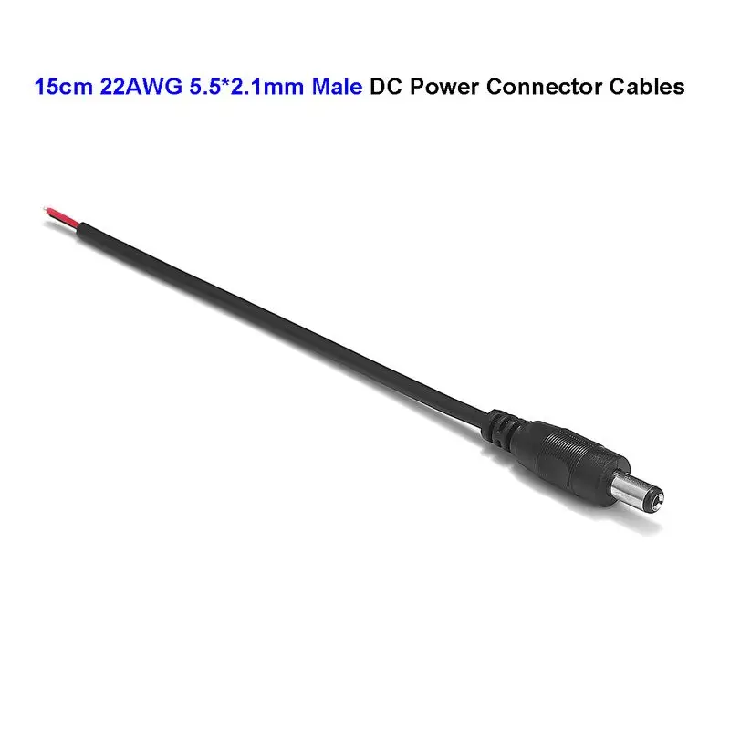 5,5 mm x 2.1 mm Muž DC Napájací Konektor Predlžovací Kábel 22AWG 15 cm Muž DC Jack Plug Rozšíriť Drôt Pre CCTV Kamery, LED Pásy Svetla