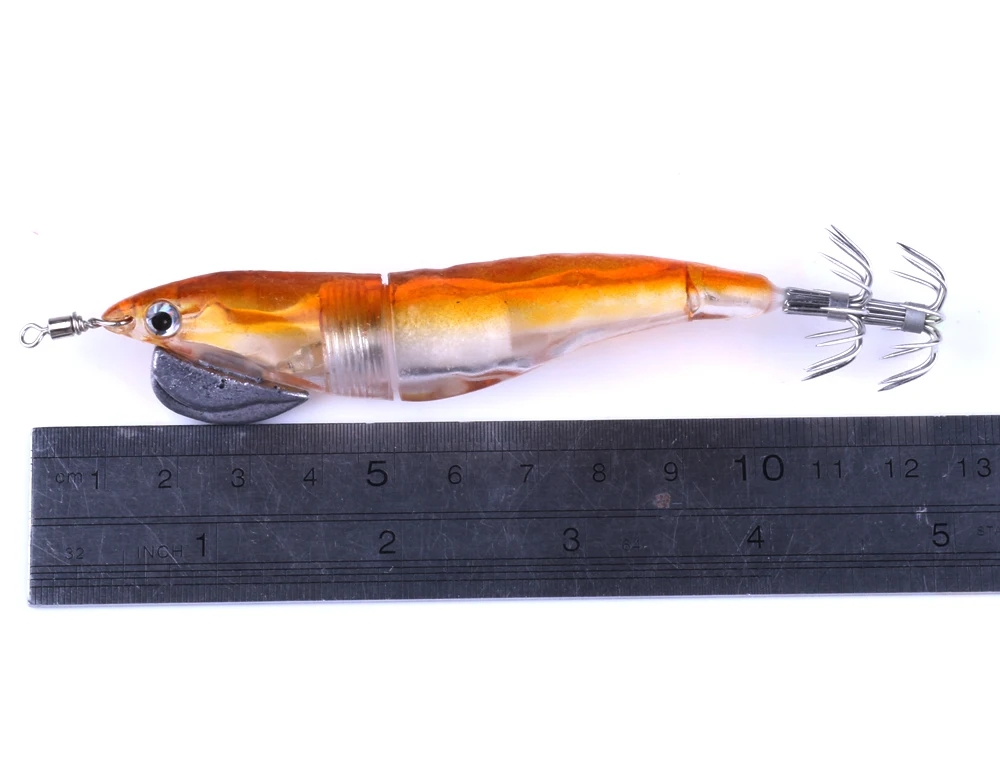 5 ks Nové Svetelné Squid Prípravok Háčik Nočný Rybolov Dreva Krevety Lákať 12.8 cm 18.4 g Light Swimbait Pesca Rybárske Náčinie