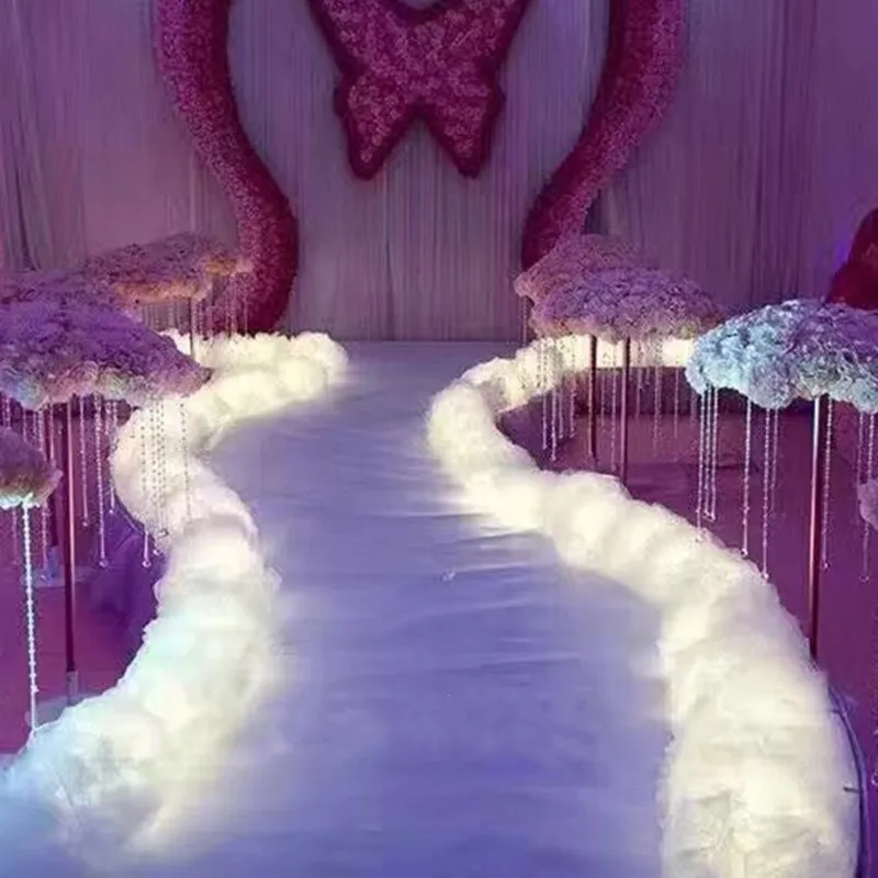 5 m, Šírka 30 cm, Svadobné Party Dekorácie priadza sprievodca svadobné pozadie stojanu party dekorácie Cesty vedú rám Cloud priadza