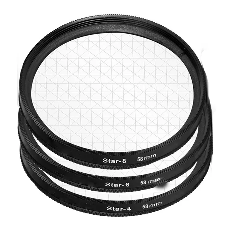 58mm star filter, objektív filter star-4 -6 -8 kríž 4 6 8 bod pre canon 500d 450d 550d 600d 1100d 1000d 18-55mm objektívom