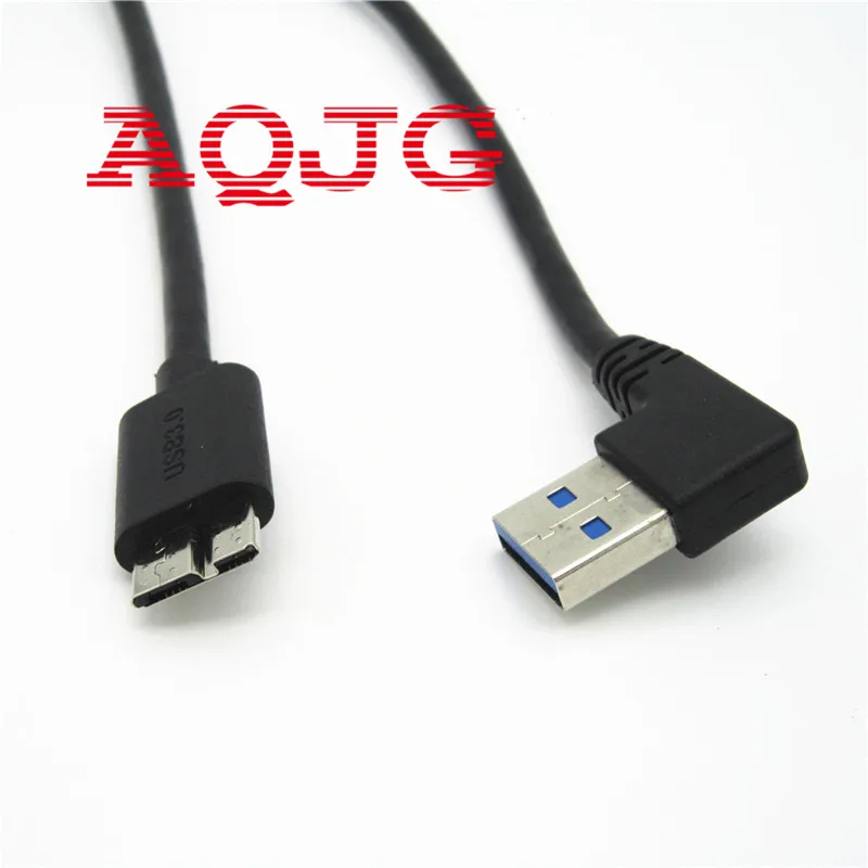 5Gbps 30 cm USB 3.0 v Pravom Uhle Na Male Micro B Samec 10 Pin Krátky Kábel Adaptéra pre Mobilné HDD Ľavej Šikmého 90degree AQJG