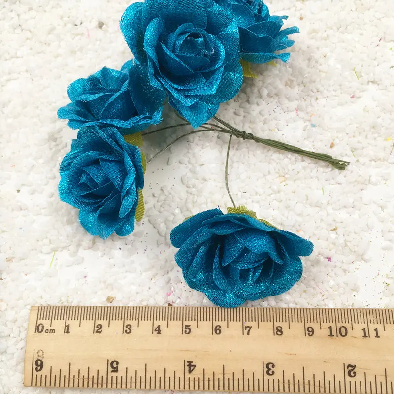 6 KS/umelý hodváb blue demon ji svadobné kytice ruží kvetinová výzdoba DIY veniec veniec darčekové krabice koláž simulácia