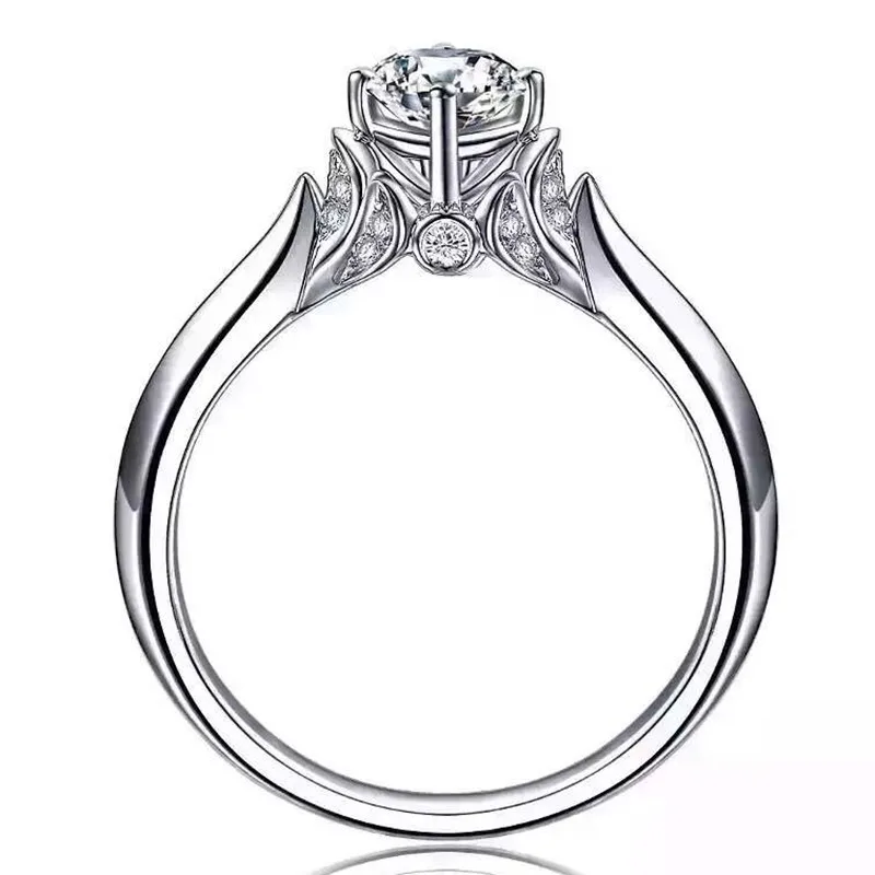 925 sterling silver carat 0.8 CT Kubický Zirkón krúžok žien Swan tvar Kolík nastavenie svadbu zásnubné prstene pre ženy šperky