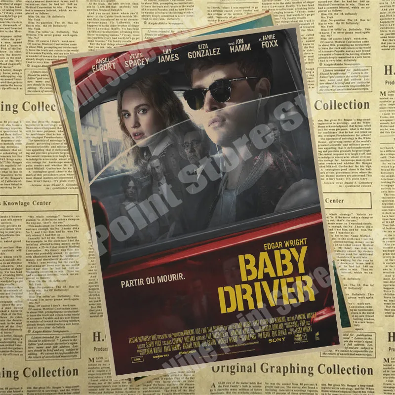 Baby Driver Vintage Retro Matný Kraft Carta Antico Plagát Na Stenu-Nálepky Casa Zariadené, Pri