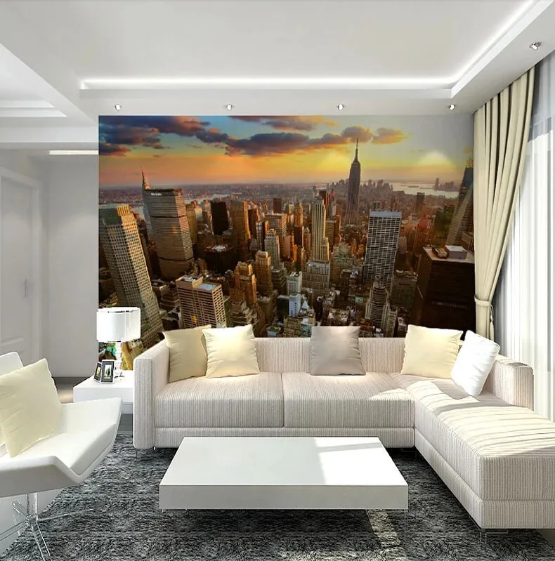 Beibehang nástenná maľba na stenu paer roll Mesto večer krajiny pozadí pohovkou, spálňa New York foto tapety pre obývacia izba