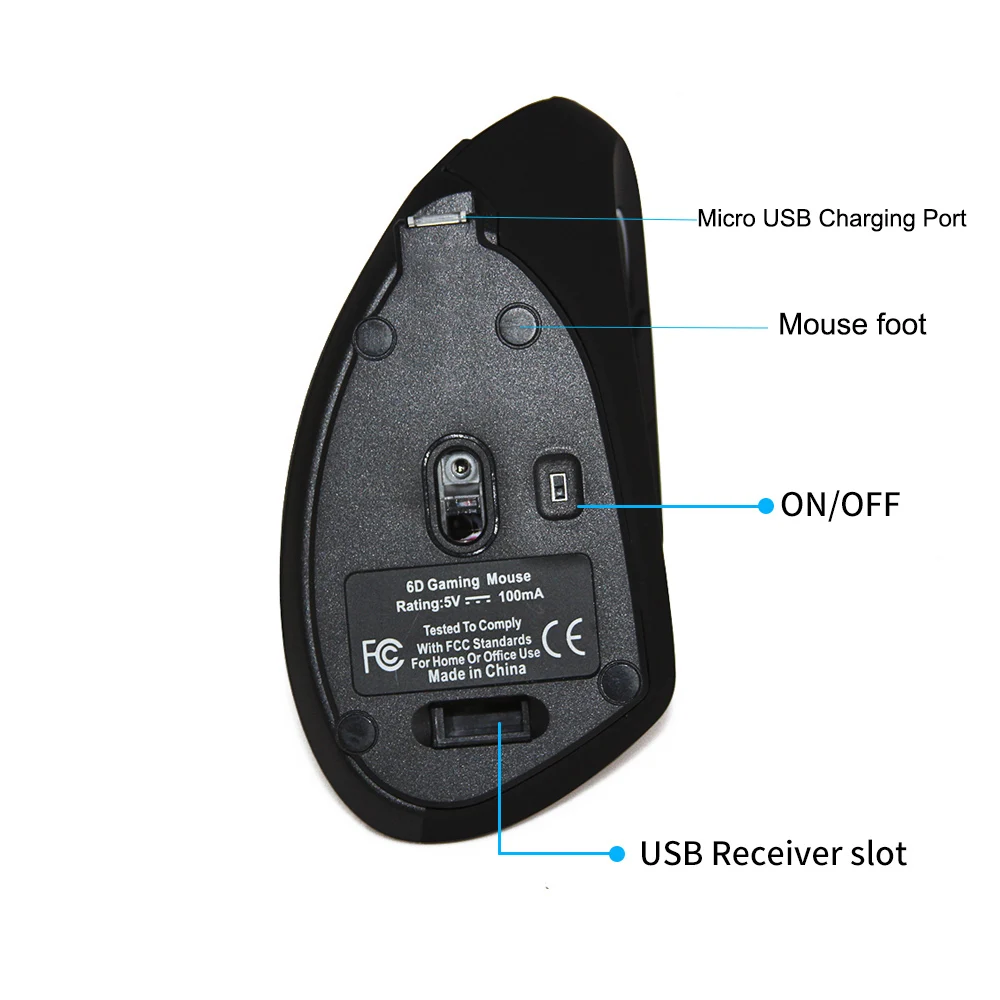 Bezdrôtová Optická Myš Ergonomický Vertikálne Myši 800/1200/1600 DPI Počítačovej Myši Gaming Mouse sem fio pre Notebook PC Gamer Mause