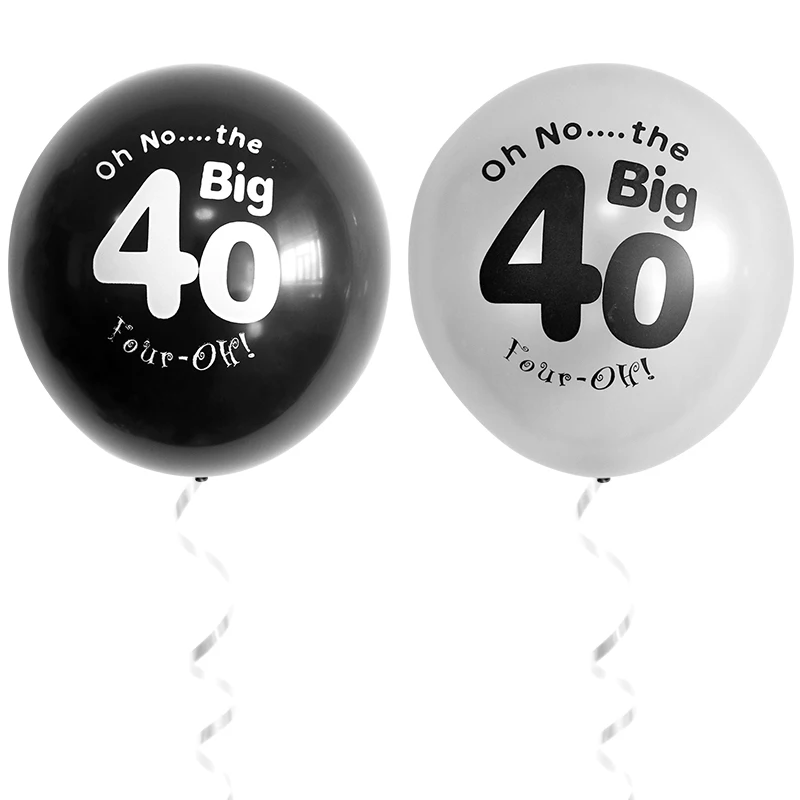 BTRUDI 10pcs 12inch Happy Birthday Balón 50 Výročie Latexové Balóny Svadby, Narodeniny Dodávky čiernej a striebornej balóny