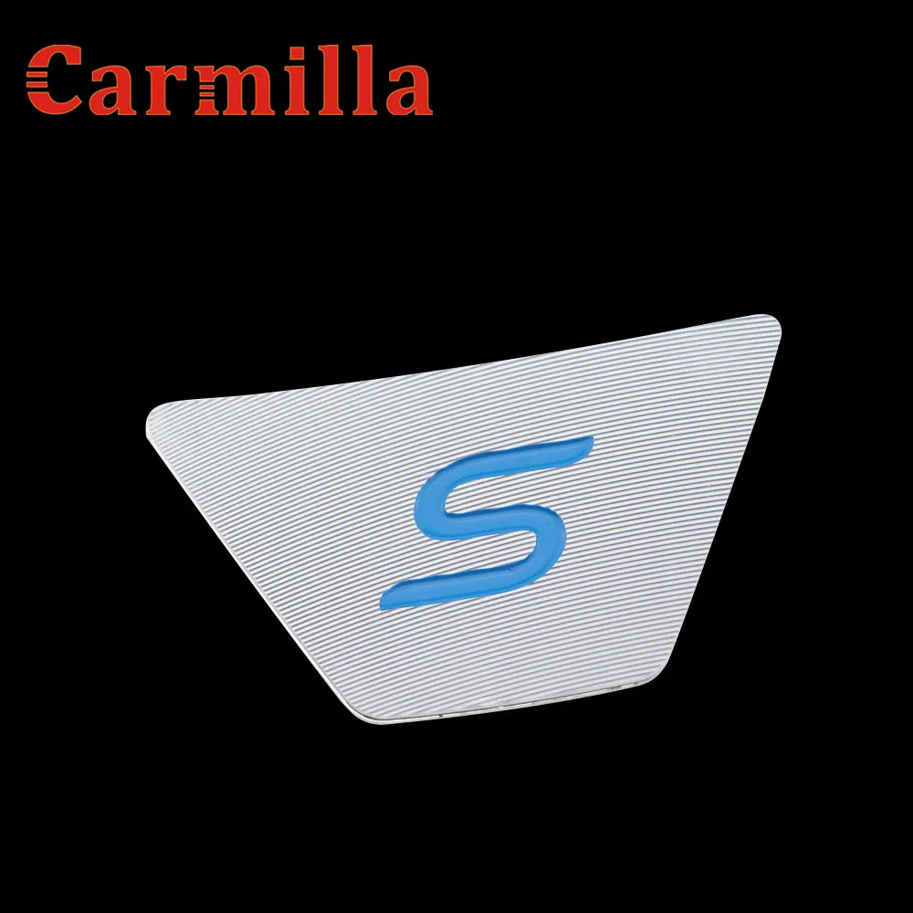 Carmilla Auto ST S Logom Volant Flitrami Nálepky ABS Chrome Kryt Nálepka pre Ford Fiesta Ecosport 2009 - 2016 Auto Acc.