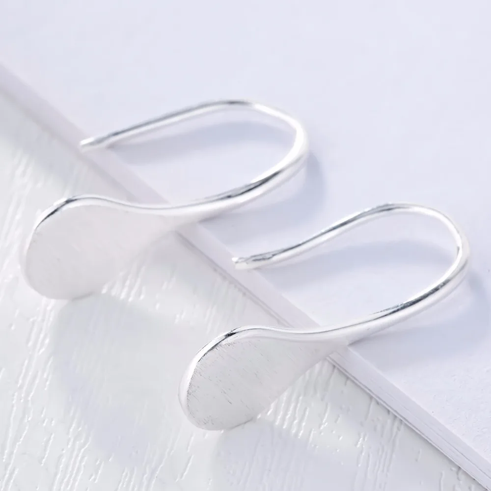 CHENGXUN 2017 Jednoduchý Dizajn Kvapka Vody Vzor Hoop Náušnice 925 Sterling Silver Ear Piercing pre Ženy