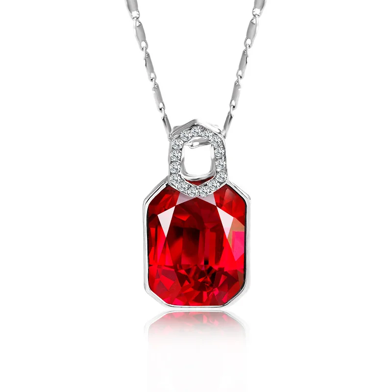 Crystal Prívesok Náhrdelník Biela červená modrá jednoduché vyhlásenie choker náhrdelník ženy, šperky, doplnky