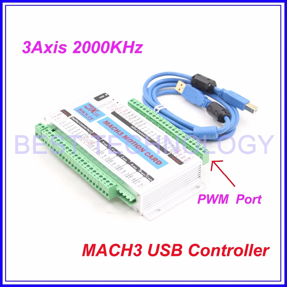 Doprava zadarmo 3 Os MACH3 USB CNC Riadenie Pohybu Karty frekvencia 2000KHZ CNC Radič podporu stepper motor a servopohonom.