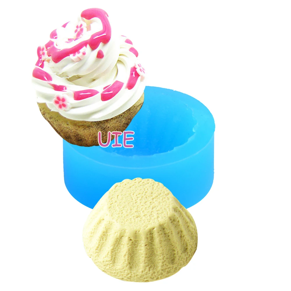 Doprava zadarmo GYL162U Cupcake Koláč Spodnej časti (31mm) Flexibilné Formy Silikónové Formy - Miniatúrne Jedlo, Sladkosti, Šperky, Prívesky (Živice)