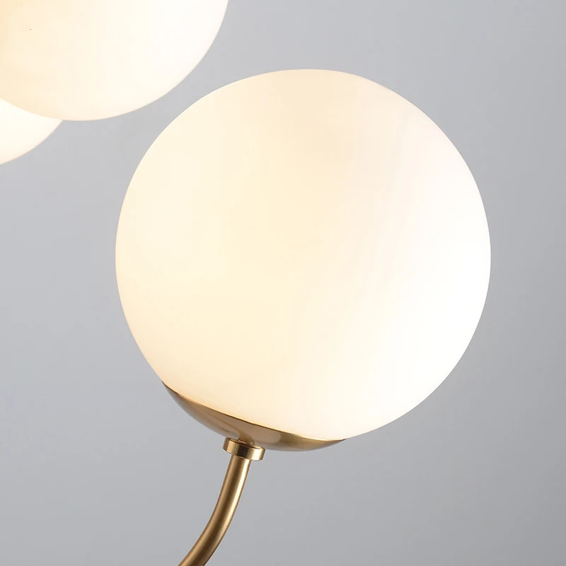 Doprava zadarmo Nový Mlieko biele Sklo Loptu Luster osvetlenie 6 hláv G4 led žiarovka módny návrhár strop moderné lustre