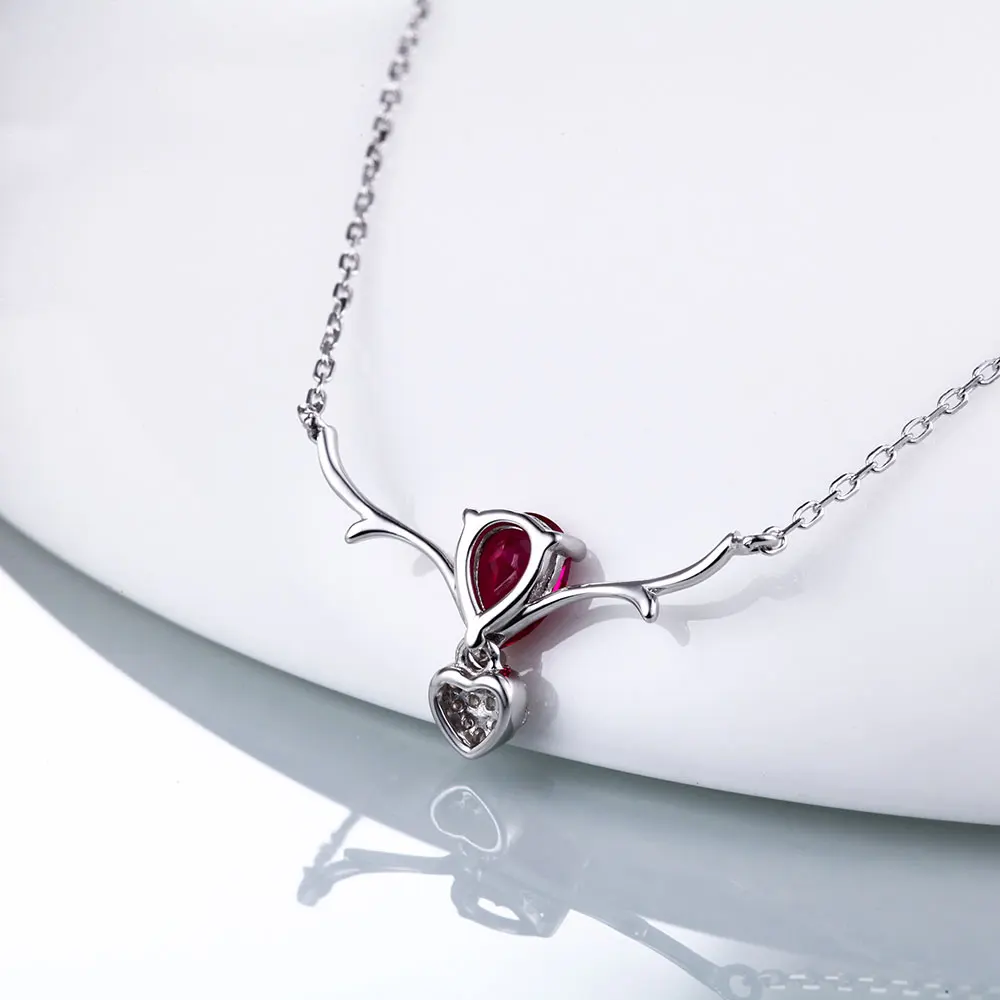 DVAKRÁT R Originálne Pevné 925 Sterling Silver Náhrdelníky Vytvorené Red Ruby Prívesky, náhrdelníky Drahokam Jemné Svadobné Šperky Značky