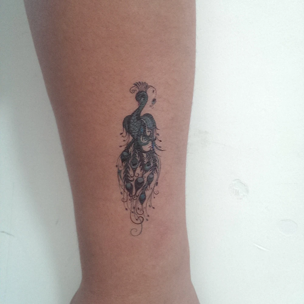 Falošné dočasné nepremokavé tetovanie Vody Prenos Farebný páv perie Nálepky Muži Ženy Dievča Krásy Body Art make-up X250