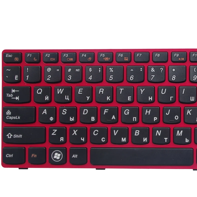 GZEELE NOVÉ lenovo G580 Z580A G585 Z585 G590 s rámom RU rozloženie Nahradenie červená čierna farba ruskej notebooku, klávesnice