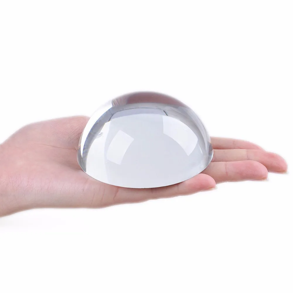 H&D Veľké Zväčšovacie Sklo Paperweight Dome Lupa Semi Crystal Ball 80mm Pol Sphere Guľa