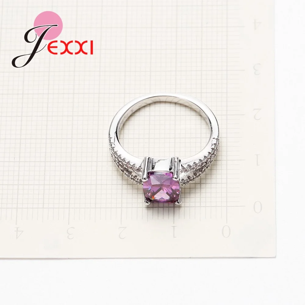 JEXXI 2018 Luxusné Veľkoobchod 925 Sterling Silver Cubic Zirconia Svadobný Prsteň Zásnubný Prsteň, Šperky pre Ženy, Ženský
