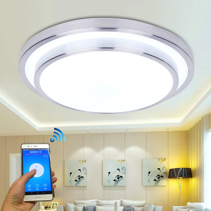 Jiawen LED Wifi Bezdrôtové Stropné svietidlá Hliníkové+Acryl Krytý Inteligentné osvetlenie s Aplikáciu Diaľkové Ovládanie, AC 100-240V
