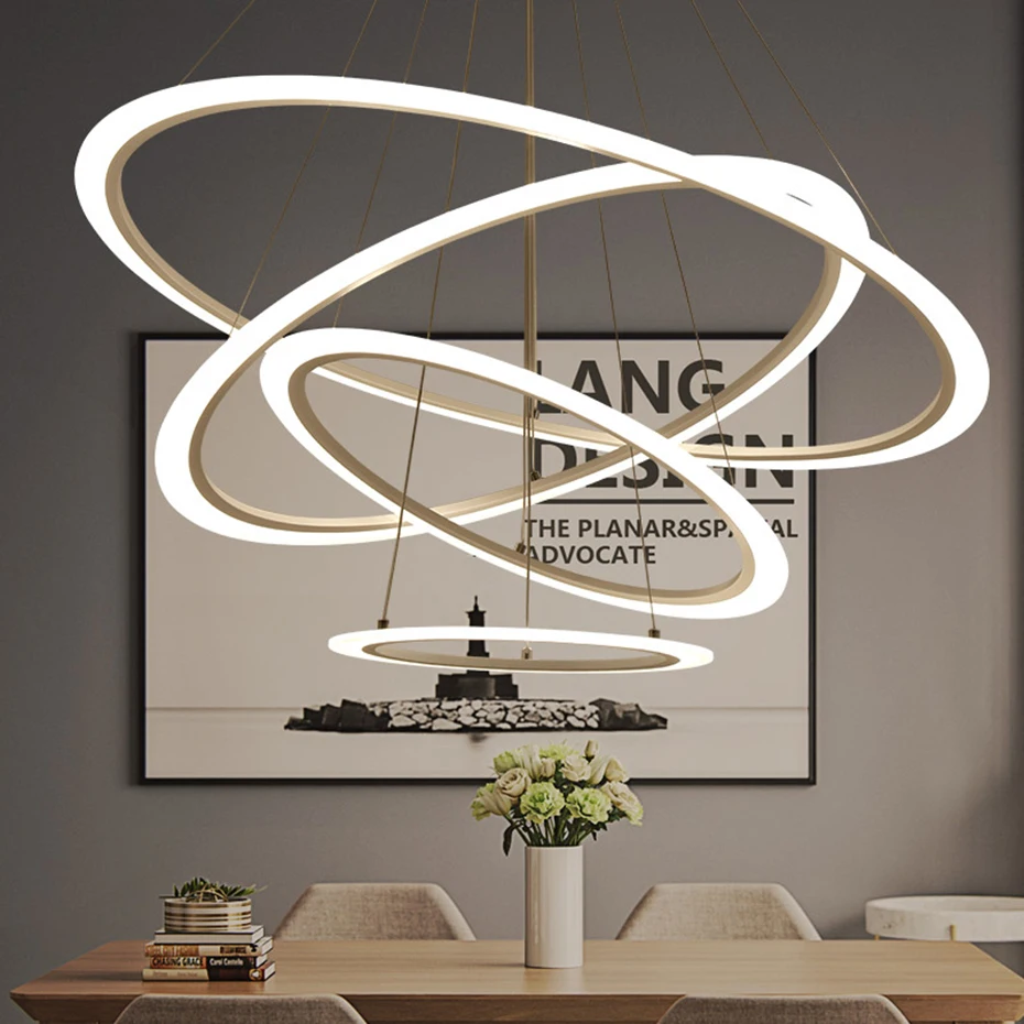 LED Jednoduchý Prívesok Svetlá, Lampy, Jedáleň DIY Stmievateľné Kruhu Akryl Lesk Prívesok Svetlo Prívesok Závesné Stropné Svietidlá