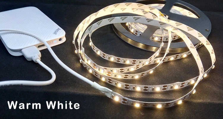 LED pás 1 m, 2 m, usb ha condotto la luce di striscia 5 v 3528 smd rgb caldo/bianco studené flessibile tv sfondo di illuminazione