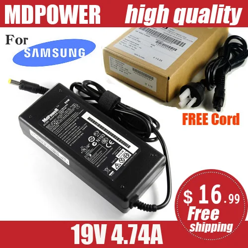 MDPOWER Pre samsung RF511 RF710 RF711 RF712 Notebook notebook napájanie AC adaptér nabíjačka, kábel 19V 4.74 A