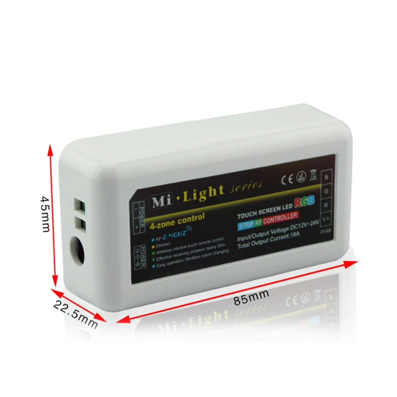 Mi Svetlo FUT037 Wireless 2.4 G 4-Zóna RF Bezdrôtový RGB LED Regulátor pre Flexibilné 5050 3528 RGB Led Pásy Svetla