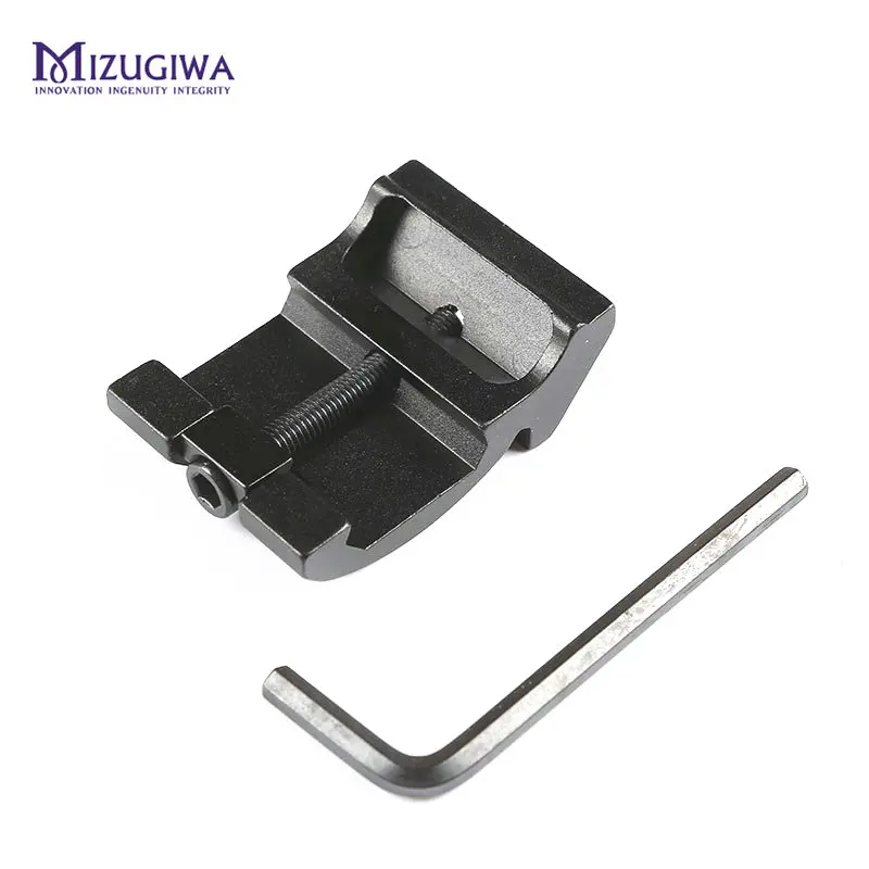 MIZUGIWA Taktické Ultra Low Profile 3 Sloty 45 ° Offset Picatinny Rail Mount Adaptér 20 mm Weaver Rozsah Pohľad Baterka
