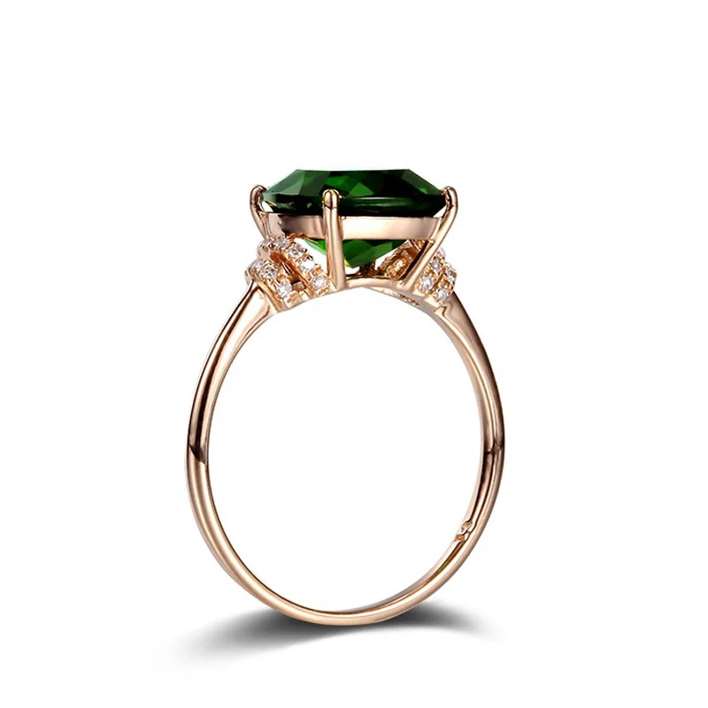 MOONROCY Cubic Zirconia Green Crystal Strany CZ Snubné Prstene Námestie Šperky Veľkoobchod pre Ženy, Dievča, Darček Dámske Prst Drop