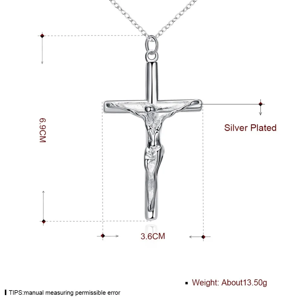 Módne Šperky Veľkoobchod 925 Strieborný Náhrdelník, Mužov Kríž Strieborný Prívesok, Geometrické Modelovanie Strieborný Náhrdelník, P079