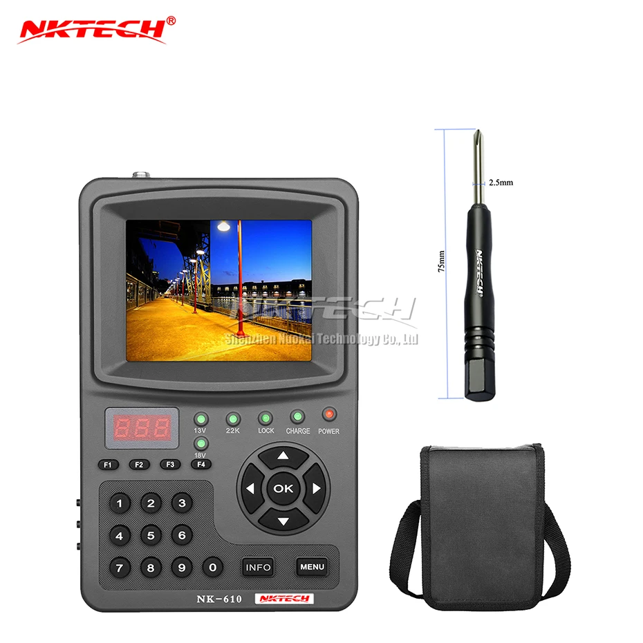 NKTECH HD Digitálny Satelitný TV Signál Finder NK-610 CCTV Kamera Monitora Tester Analógové Fotoaparáty, Video, Audio Test 1080P 3.5
