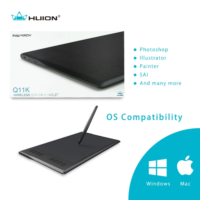 Nové Huion Inspiroy Q11K Bezdrôtový Grafický Nákres Tabletu, Digitálneho Pera Tabletu