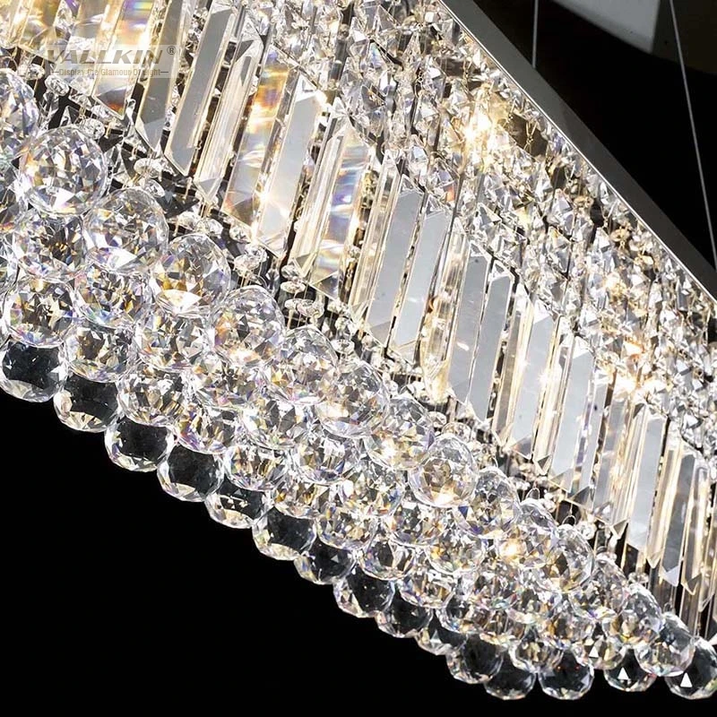 Obdĺžnik LED Crystal Prívesok Svetlo Moderné Závesné Svietidlá Svietidlá pre Jedáleň VALLKIN OSVETLENIE