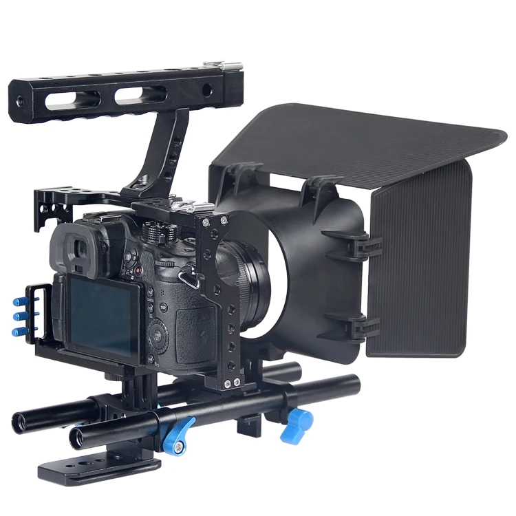 Profesionálne Zvládnuť DSLR Plošinu Stabilizátor Videa Fotoaparát Cage/Zameriavajú/Matný Okno Auta Pre Sony A7S A7 A7R A7RII A7SII Lumix GH4