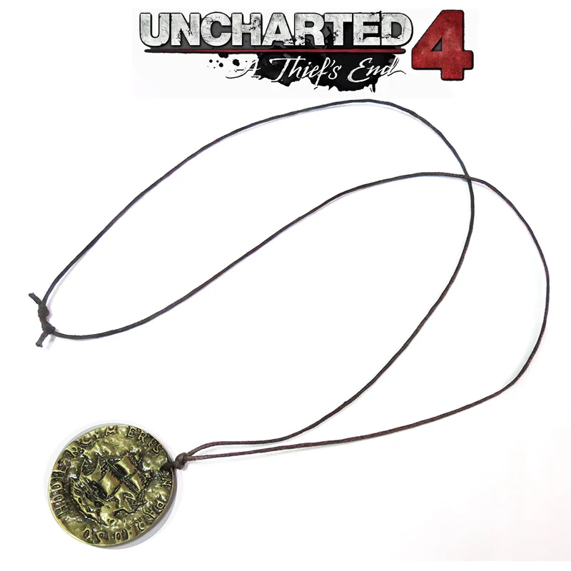 PS4 Uncharted 4 Zlodej je Koniec Kovový Náhrdelník Prívesok Prívesok prívesok na Drake Zber Pirát Zlaté Mince Corsair Lebky Keychain