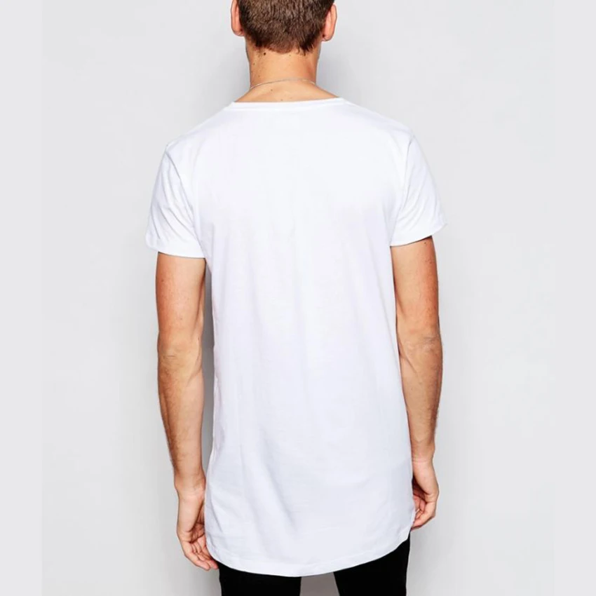 Pánske Lem Pruhované tričko Rozšírené dlhým vlascom Lumbálna Tee Mužskej Módy Streetwear Topy Tee Homme Hip Pop T tričko s Prekladané Hem