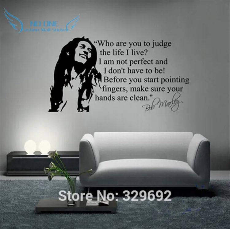 Veľkoobchod Bob Marley Citácie Stenu, Vinylové Nálepky Stenu Citácie Plagát Na Stenu Umenie Tapety, Samolepky Na Stenu Domáce Dekorácie