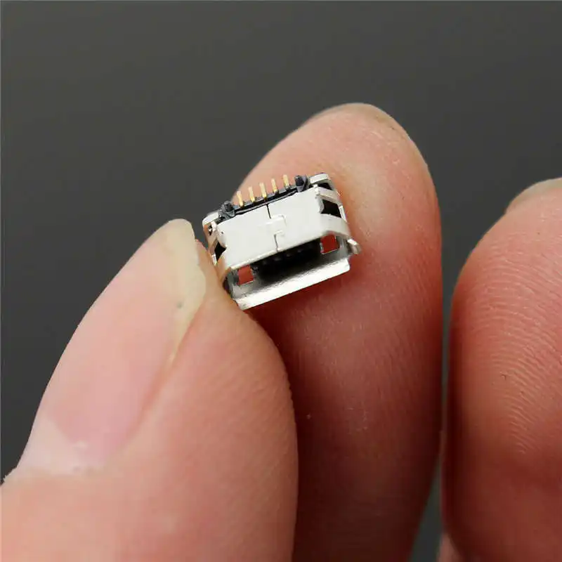 Veľkoobchod Kvalitné 20 Ks Micro USB Typ B Ženské 5 pin SMT Umiestnenie SMD DIP Zásuvky Konektora Zapojte Adaptér